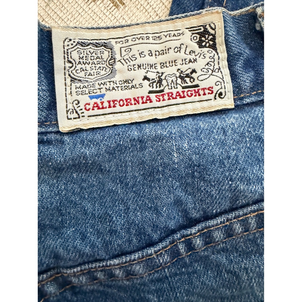 Vintage Levis California Straights Blue Denim Jeans Kids 23x29 Small e Black Tab